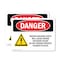 Signmission Moving Machine Parts Will Cause Crushing Danger Sign, Plastic, 10in W x 7in L, 2PK OS-2PACK-DS-P-710-L-1452 - alternate 1